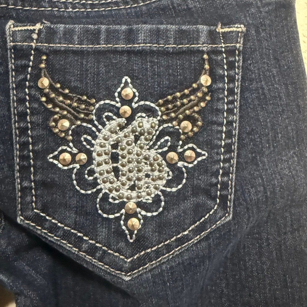 Guess Jeans Womens 25 Dark Indigo Skinny‎ Low Rise Studded Back Pocket